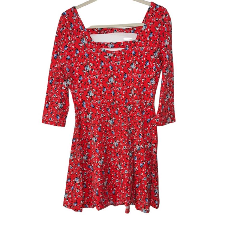 CHARLOTTE RUSSE Vibrant Pink and Blue Floral Design Dress XL